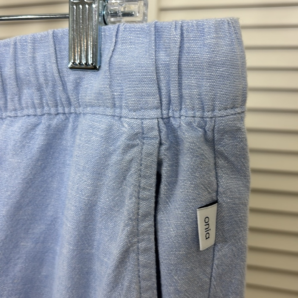 Onia Men's Air Linen Blend Pull-on Pants in Light Blue Large - Picture 5 of 10